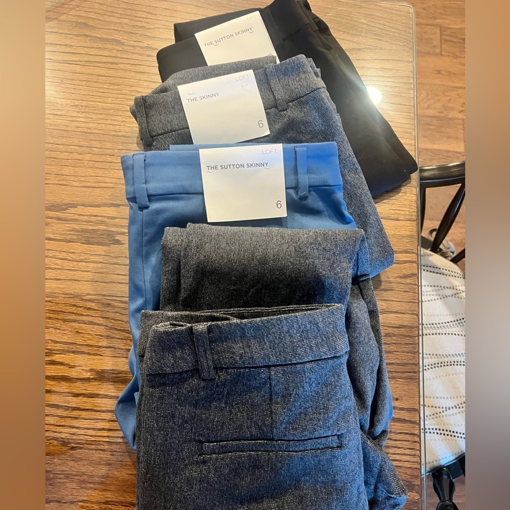 LOFT Gray, Black and Blue Dress Pants NWT